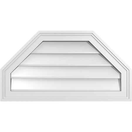 Ekena Millwork Octagonal Top Surface Mount PVC Gable Vent w/ 2"W x 1-1/2"P Brickmould Frame, 26"W x 14"H GVPOT26X1402SN